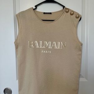 Balmain crew neck sleeveless top